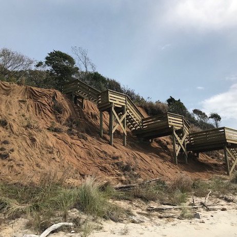 100% Coconut Erosion Blanket installed on beach slope