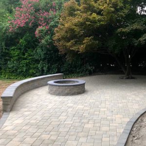 Hardscape patio with fire pit