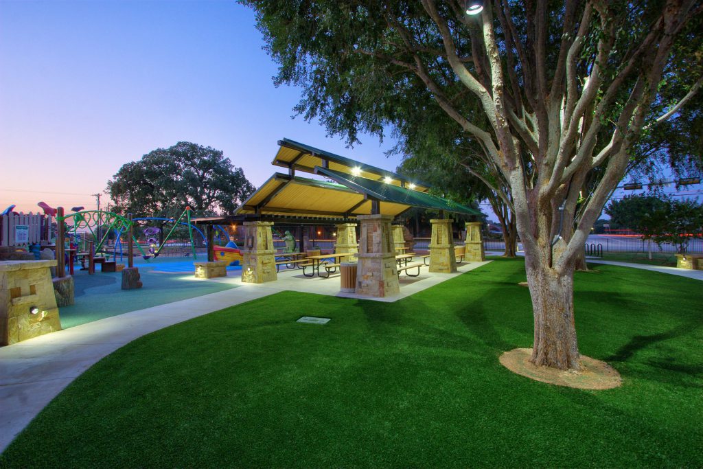 Synthetic turf for playground