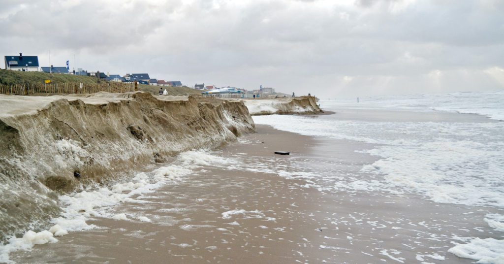 Waves eroding coastline
