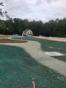 Hydroseeding residential neighborhood