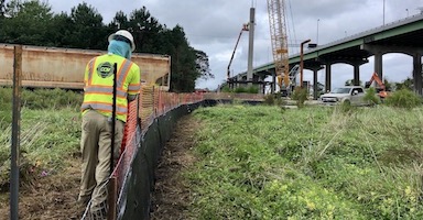 Installation crew on bridge construction project