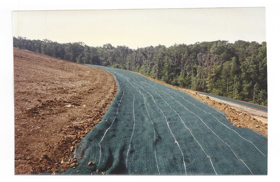 Permanent erosion control blanket installation