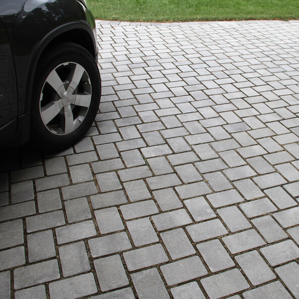 Porous paving example for residential driveway