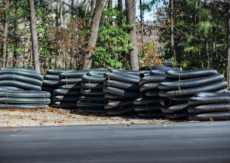 Single Wall HDPE drainage pipe in Oilville, Virginia