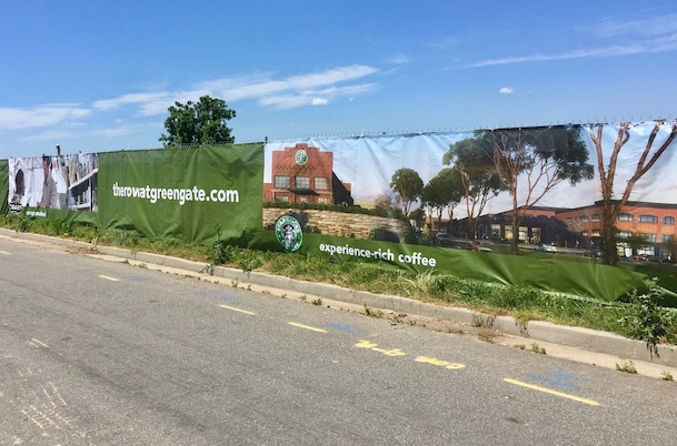 Custom Fence Screen attached to temporary fence on new development