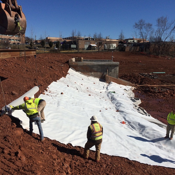 Geosynthetic clay liner for hospital BMP in Manassas, VA