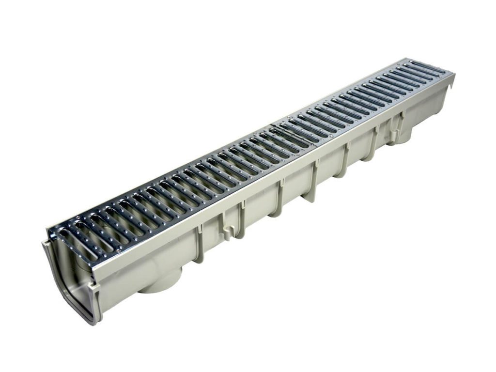 Pro Series Channel Drain Kit with Metal Grate