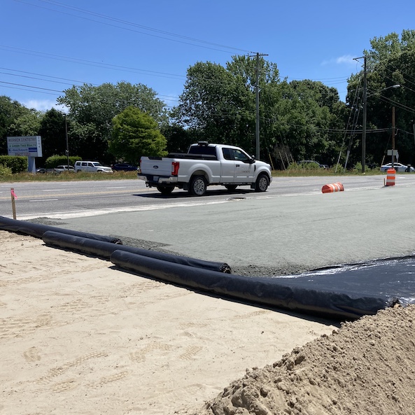 Woven geotextile fabric for road stabilization
