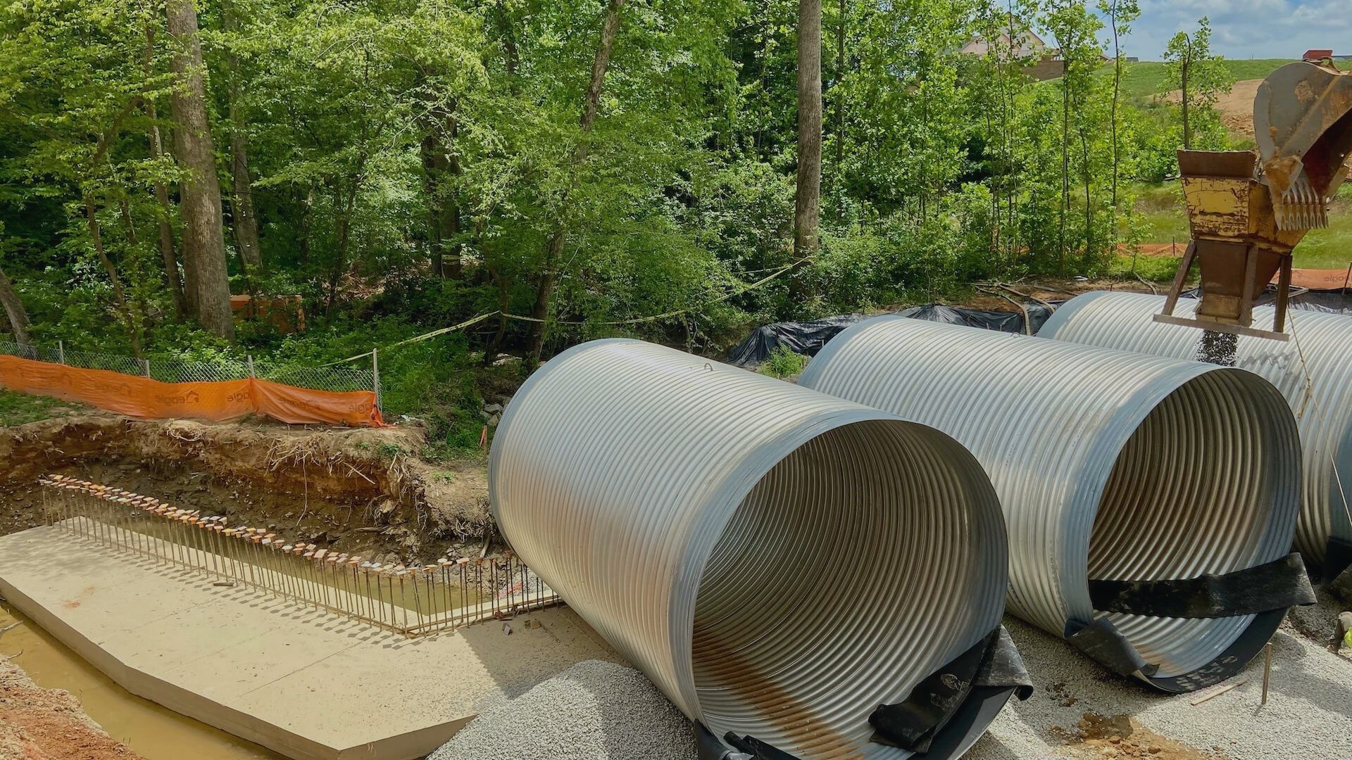 Triple Culvert at Readers Branch Subdivision in Goochland, Va