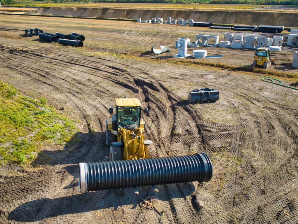 SRPE pipe on warehouse project