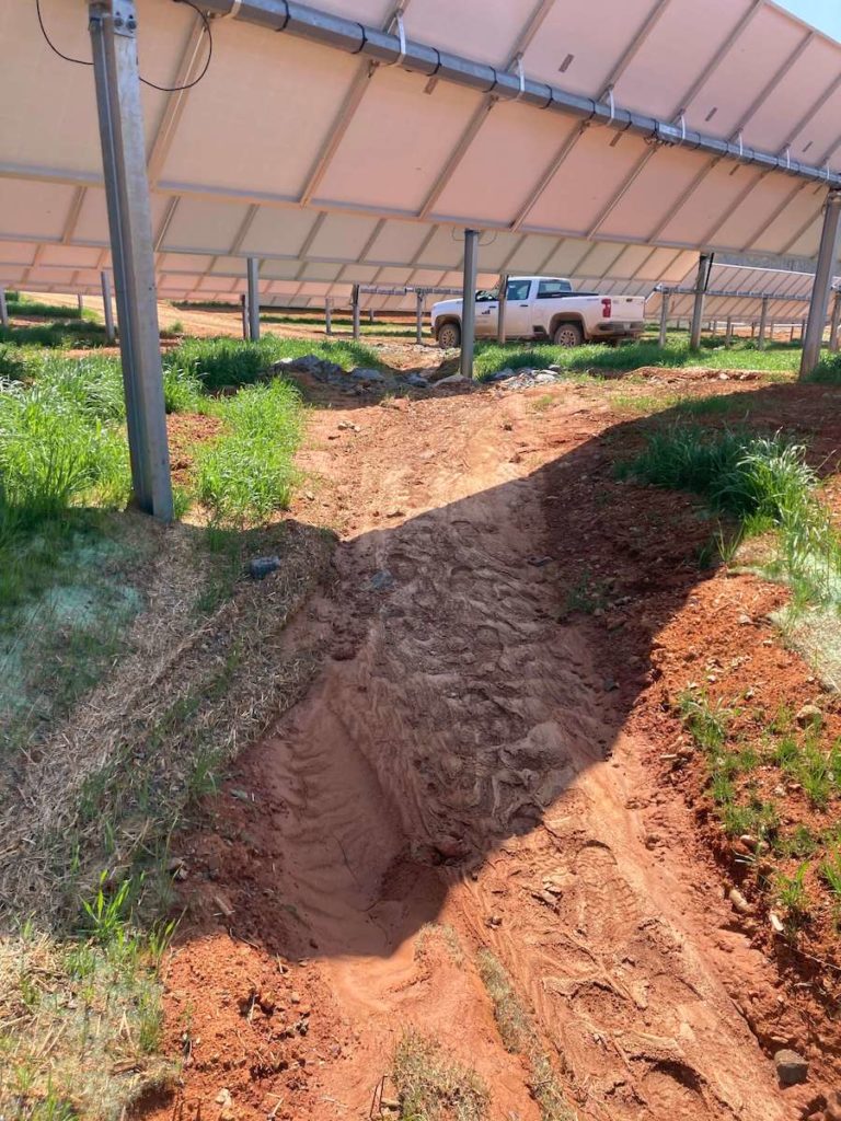 Runoff under solar panels