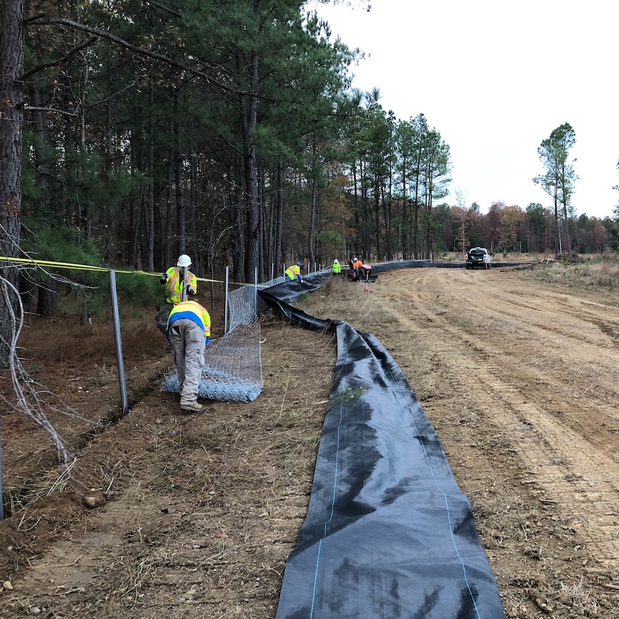 Super Silt Fence installation