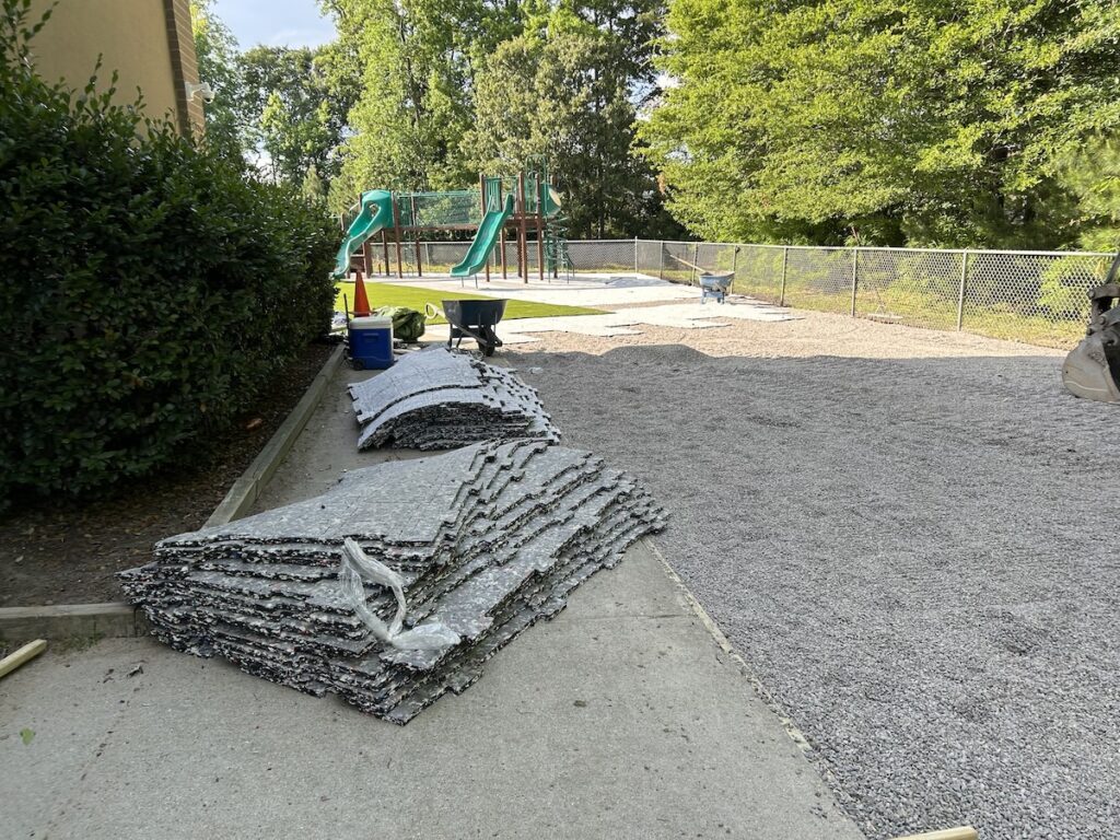 Padding before synthetic turf install