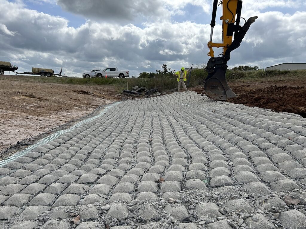 Flexmat plus installed in channel at airport project