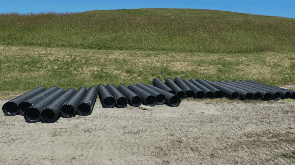 HDPE pipe stockpile