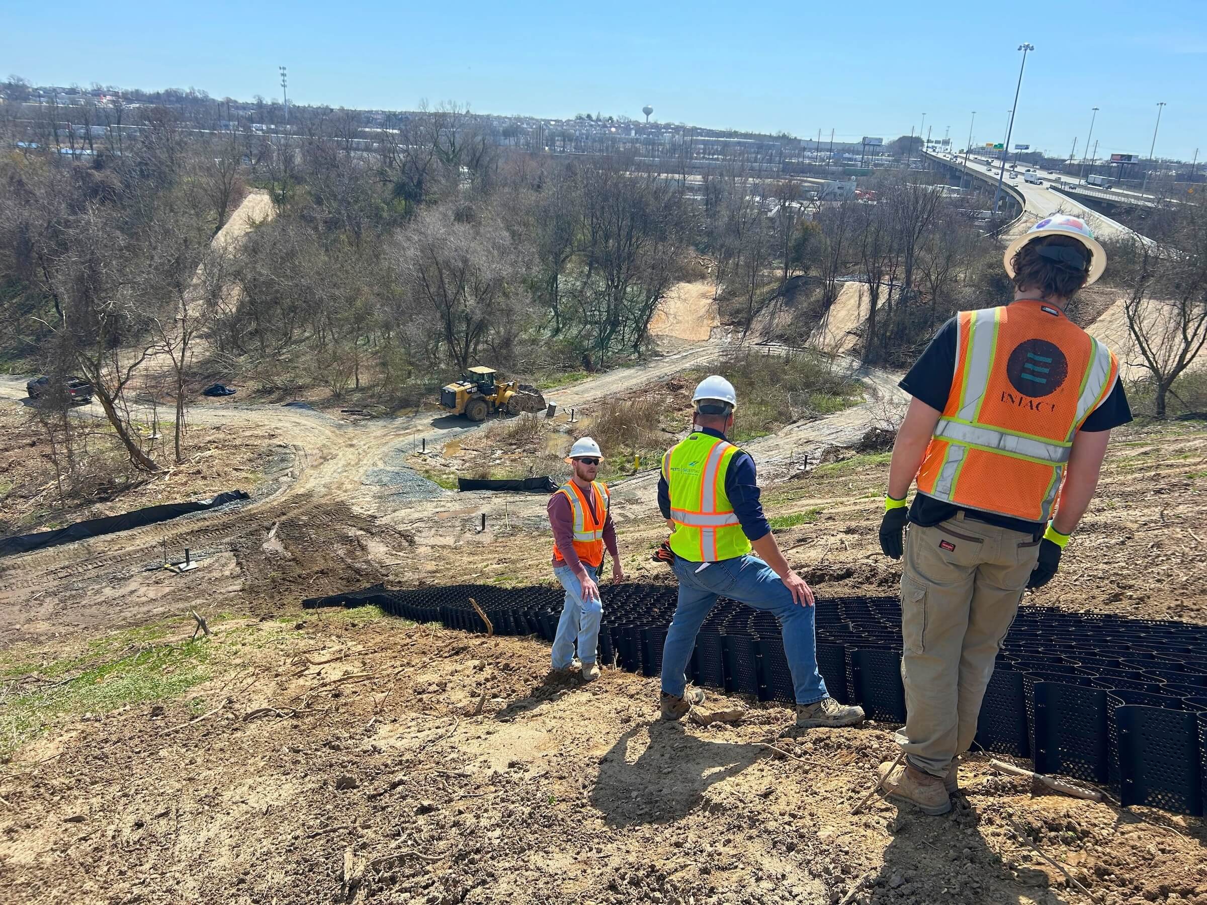 Installing GEOWEB soil protection system for 68th Street Dump Superfund Site