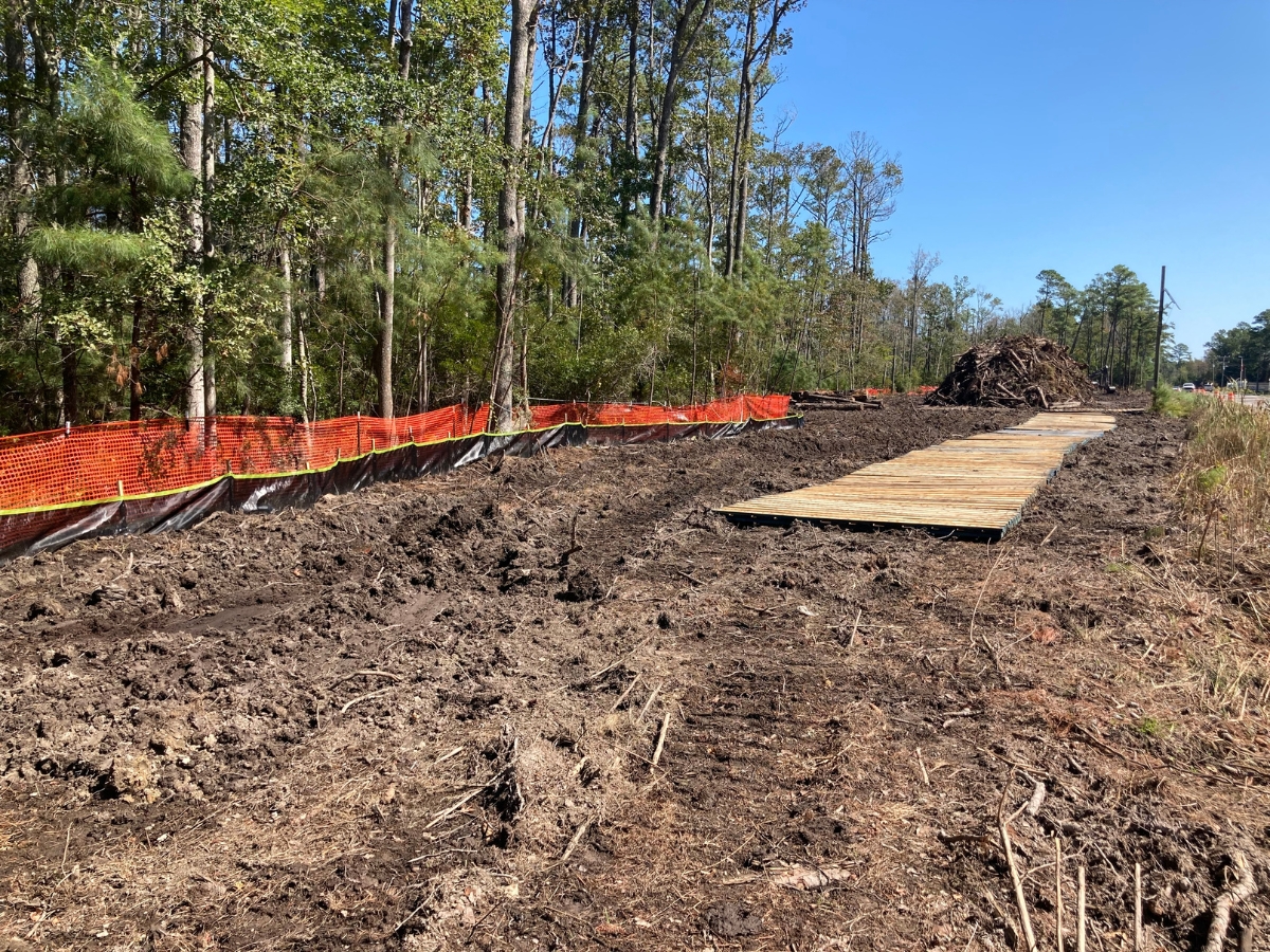 Sandbridge Road under construction