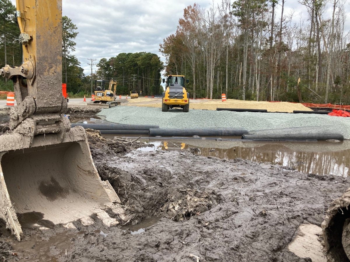 Nonwoven geotextile for road work