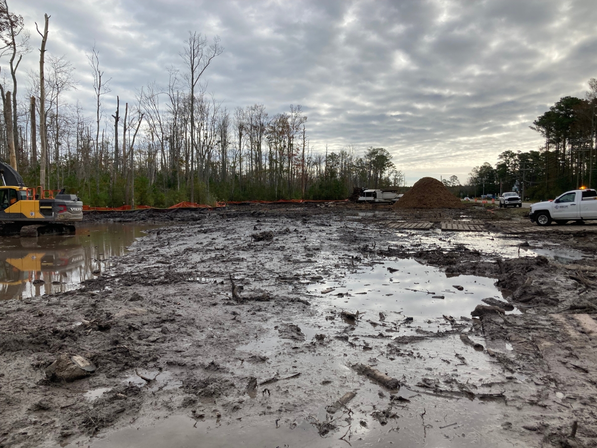 Sandbridge Road under construction