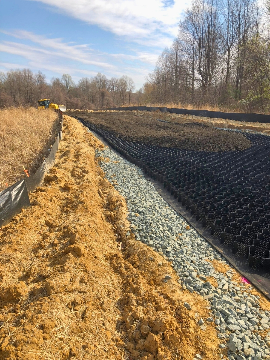 GEOWEB access road on Clagett Solar