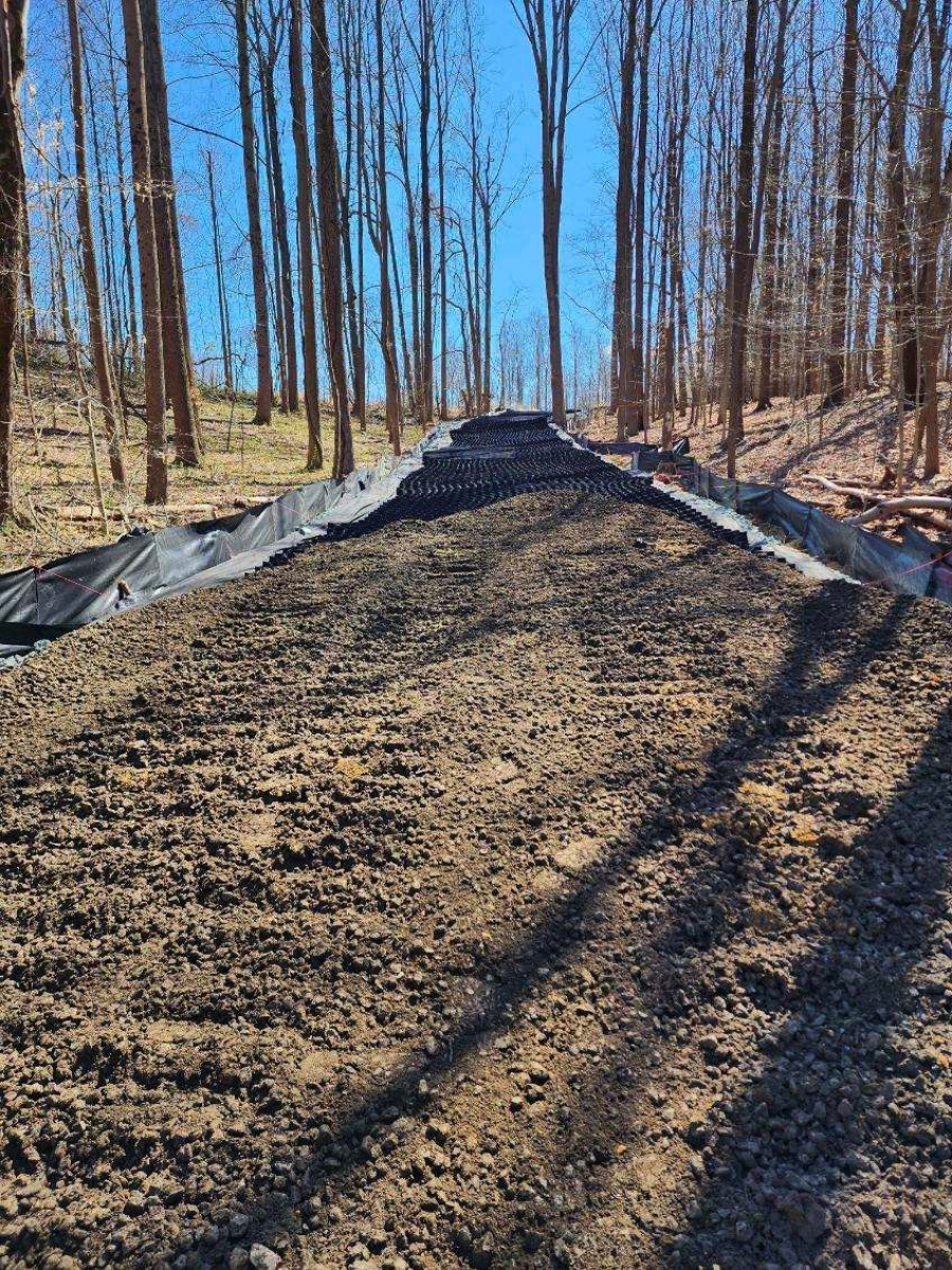 GEOWEB infilled access road on Clagett Solar