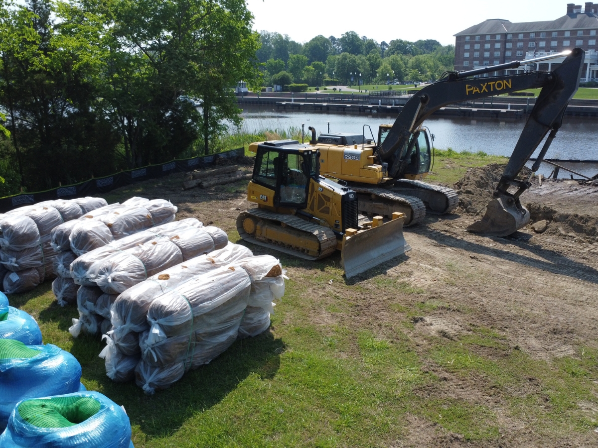 Material staged for construction