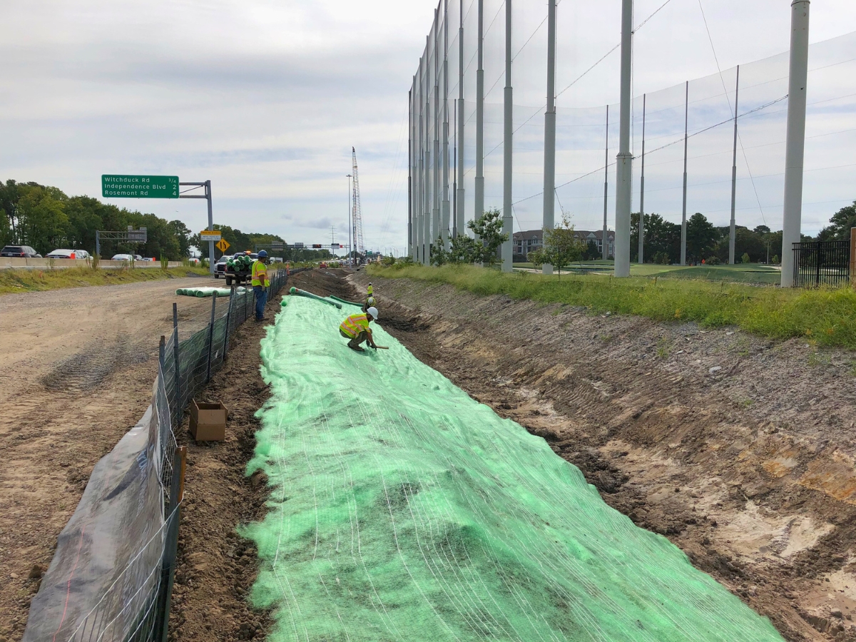 Recyclex Turf Reinforcement Mat for interstate improvements