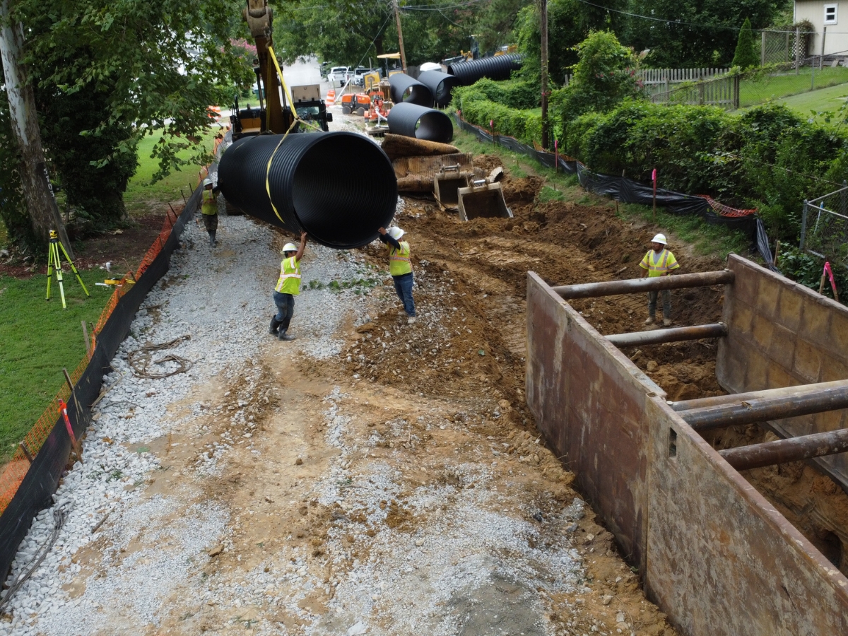 SRPE pipe installation