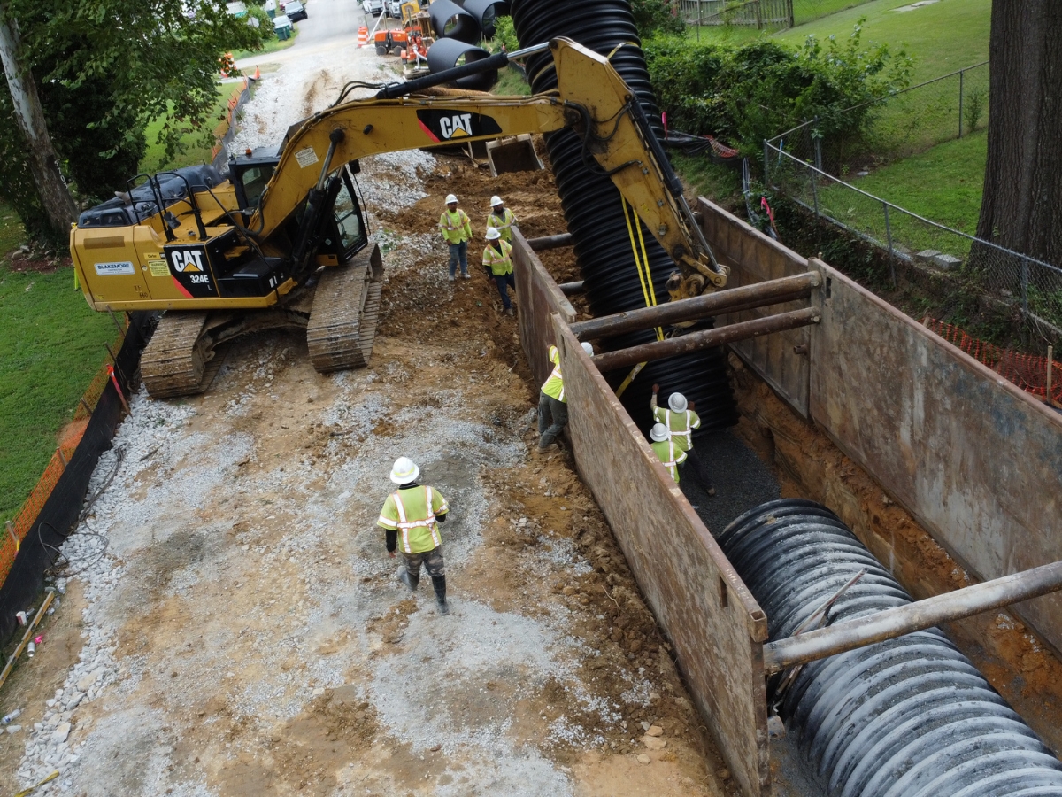 SRPE pipe installation